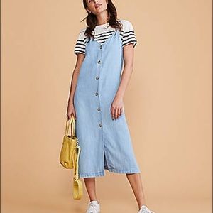 NWT Loft Chambray Denim Skinny strap shift dress